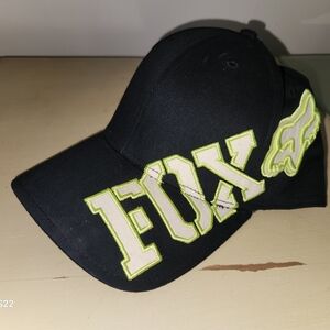 Fox Riders Co Hat With White And Lime Green Fox Logo